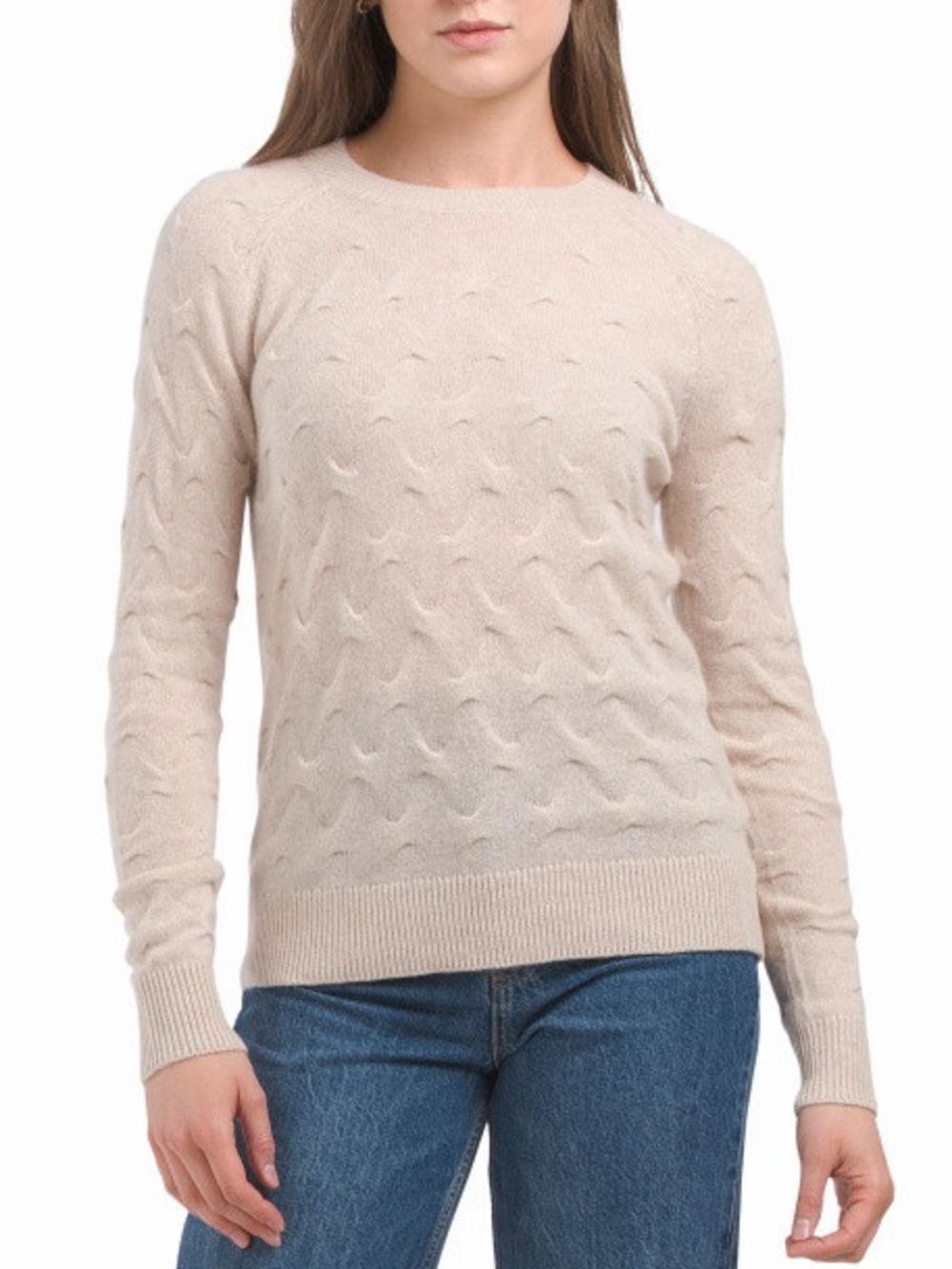 Theory Cashmere Knit Sweater Size Medium Cream Neutral Texture Design